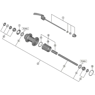 Shimano WH-RS010 RH Lock Nut Unit