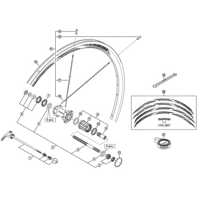 Shimano WH-RS31-R left hand spoke - 299 mm