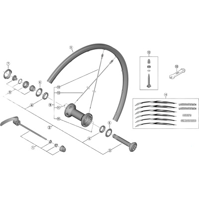 Shimano WH-RS500-TL-F 284mm spoke with plug and washer