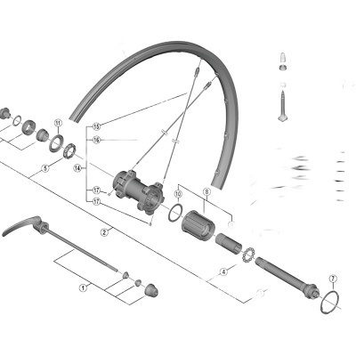 Shimano WH-RS500-TL-R complete quick release skewer