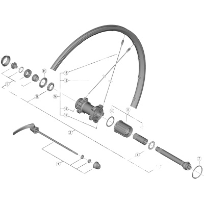 Shimano WH-RS500-TL-R right hand spoke 303 mm with plug and washer