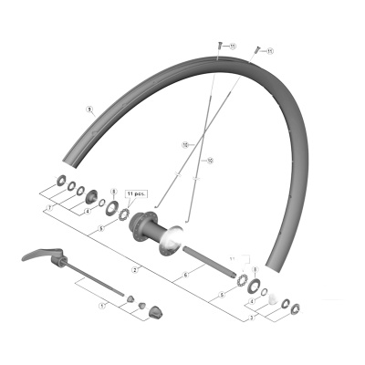 Shimano WH-RX010-F complete quick release - 133 mm