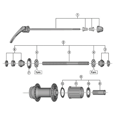 Shimano WH-T565-A right hand lock nut unit