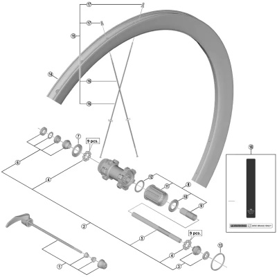 Shimano WH-U5000-R Complete quick release -173 mm