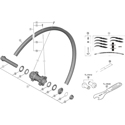 Shimano WHRS370 Spoke 300mm