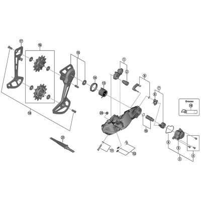 Shimano XT RD-M8150-11 bracket axle unit