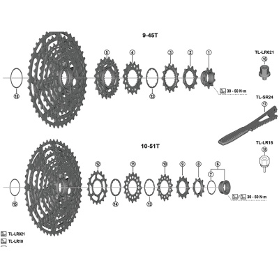 Shimano XTR CS-M9200 lock ring with sprocket - 9T