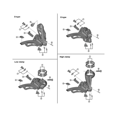 Shimano XTR FD-M9020 cable fixing bolt and plate - M6 x 16 mm