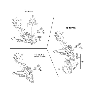 Shimano XTR FD-M970 bracket fixing bolt