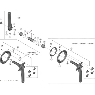 Shimano crank FC-7800 clamp bolt