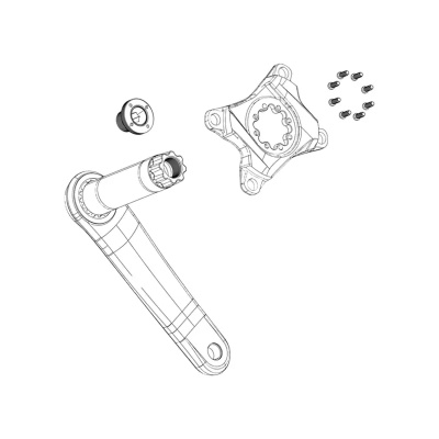 Sram Crank Arm Bolt Kit M18/M30 Alloy Self-Extracting Right BB30
