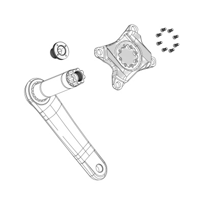 Sram Crank Arm alloy Bolt Kit M15/M26 - Self-Extracting GXP - Qty 1