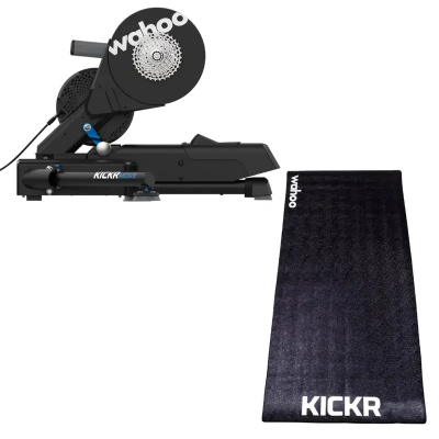 Wahoo KICKR MOVE Smart Trainer with Wahoo KICKR Trainer Floor Mat Bundle
