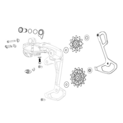 SRAM Force XPLR AXS E1 Rear Derailleur Cage Assembly Kit