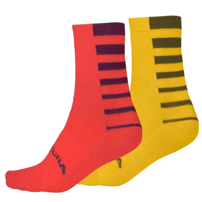 Endura Coolmax Stripe Cycling Socks Twin Pack
