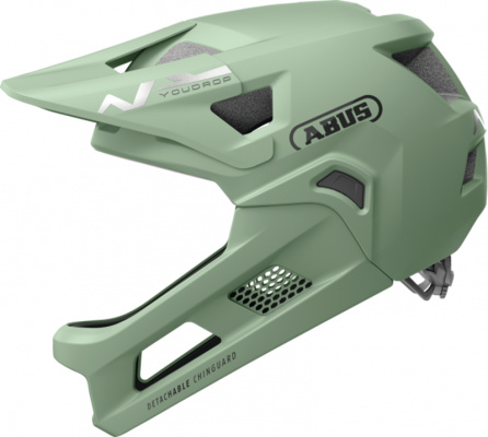 ABUS Kids 48-55cm YouDrop FF MTB Helmet in Mist Green