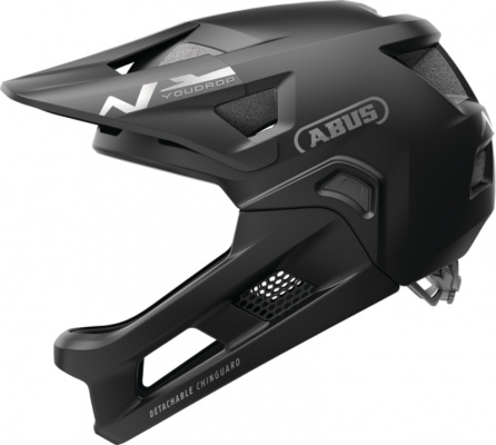 ABUS Kids 48-55cm YouDrop FF MTB Helmet in Muted Black