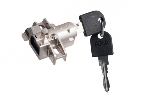 Axa Bosch 2 Downtube Battery Defender Lock in Silver