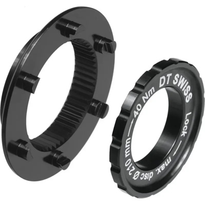 DT Swiss MTB and 15mm Axle Centre-Lock to 6-Bolt Fitting Adapter in Black