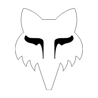Fox Head 1.5in Sticker in White