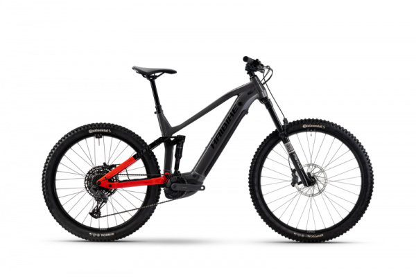 Haibike Allmtn 4 eMountain Bike in Silver/Red/Black Glossy