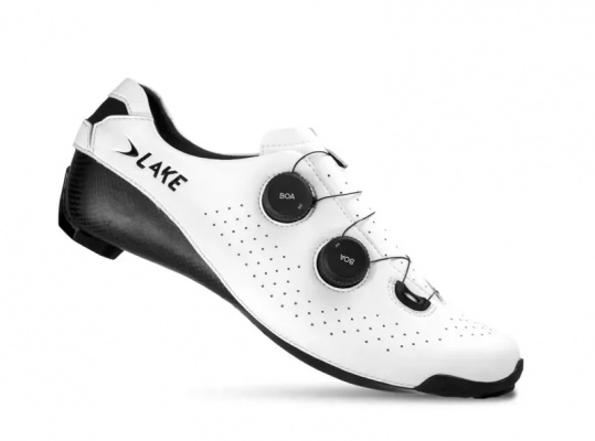 Lake CX400-X Wide Cycling Shoes in White/Black