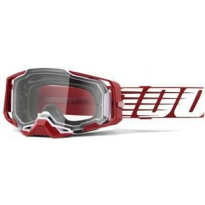 100% Armega Goggles Deep Red/Clear Lens