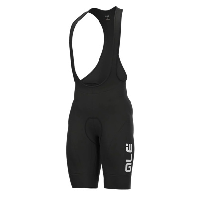 Ale Clothing Winter Solid Bibshorts Black-White / XS