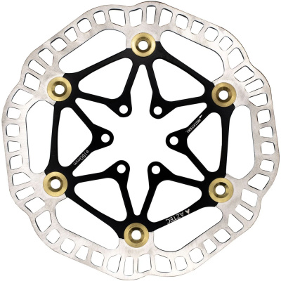 Aztec Alloy / Steel Floating Rotor silver/blk / 6bolt 180