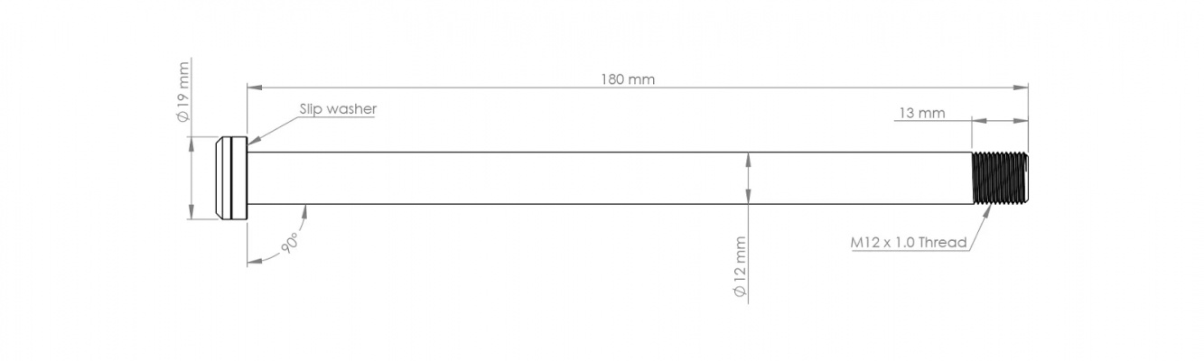Burgtec 180mm x 12mm 1.00mm Pitch Rear Axle