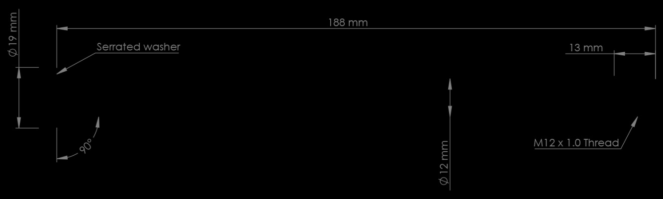 Burgtec 188mm x 12mm 1.00mm Pitch Rear Axle