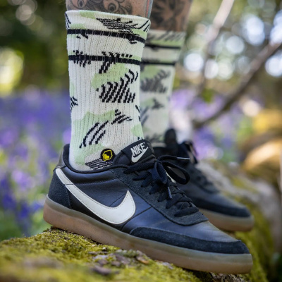Burgtec Everyday Crew Patterned Sock Medium / Snazzy Sage