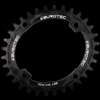 Burgtec Oval 104mm BCD Thick Thin Chainring 32T / Burgtec Black