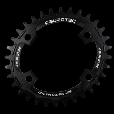 Burgtec Oval 96/64mm PCD Thick Thin Chainring 30T / Burgtec Black