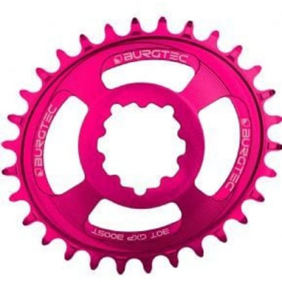 Burgtec SRAM Oval 3mm Offset Thick Thin Chainring 3-Bolt Toxic Barbie Pink 30T - Toxic Barbie Pink
