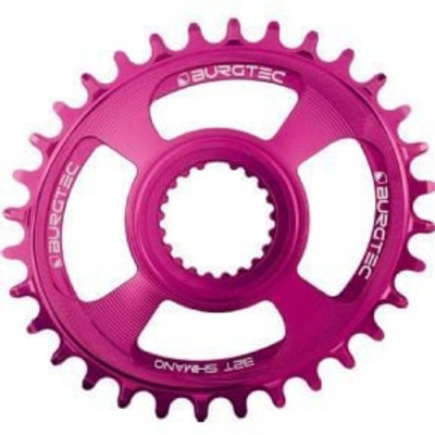 Burgtec Shimano Direct Mount Oval Thick Thin Chainring Toxic Barbie Pink 30T - Toxic Barbie Pink