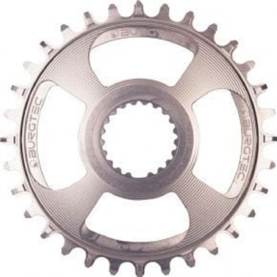 Burgtec Shimano Direct Mount Thick Thin Chainring Rhodium Silver 28T - Rhodium Silver