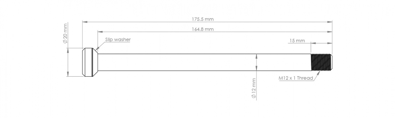 Burgtec Specialized 175.5mm Rear Axle Burgtec Black
