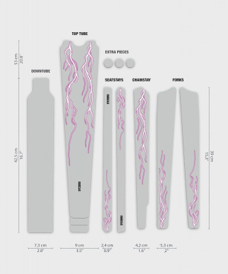 DYEDBRO Gravel Frame Protection - Lightning Gravel / Pink