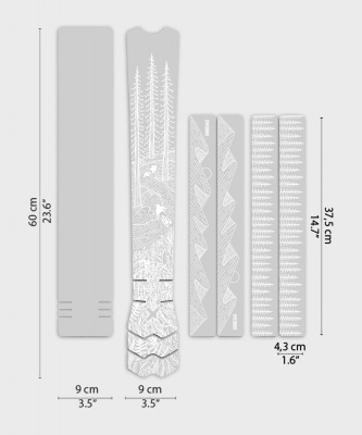 DYEDBRO MTB Frame Protection - OS Illustration - Gloss / MTB / White