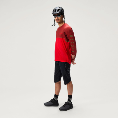 Endura CORE PRINTED L/S TEE RED/RED