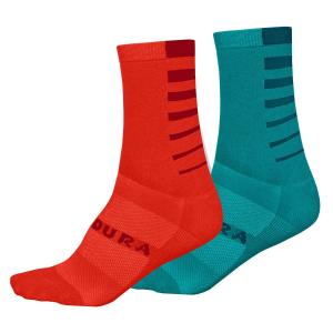 Endura Coolmax Stripe Womens Socks Pacific Blue (twin Pack)