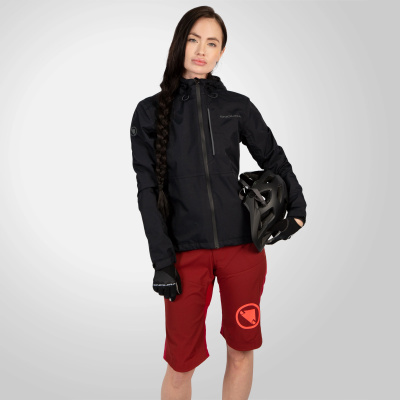 Endura Women's Hummvee Waterproof Hooded Jacket BLACK / XL