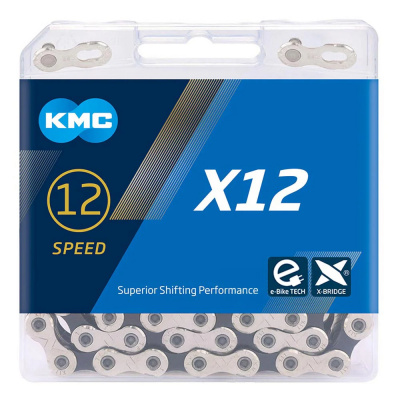 KMC Silver/Black X12 Chain 128L