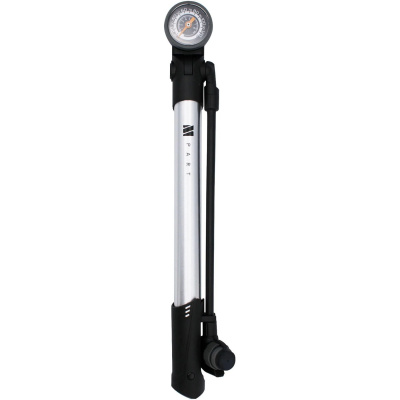 M Part Mini Floor Pump with Dial Gauge silver