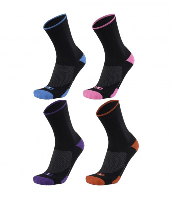 M2o Industries Band Crew Compression Socks 32-34.5 X-Small 32-34.5 - Black/Purple
