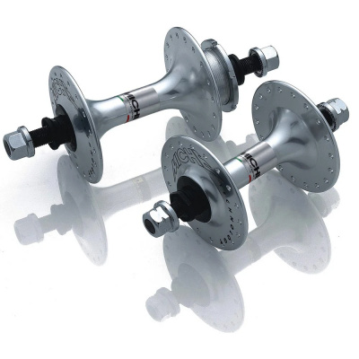 Miche Primato Fixed Track Hubs Silver / Large Flange / Fixed 32h Pair