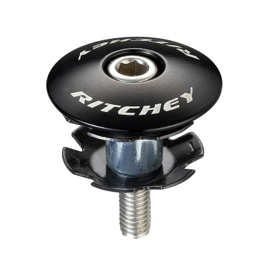 Ritchey WCS Alloy Headset Starnut & Cap: BLACK ALLOY BLACK ALLOY / 1-1/8