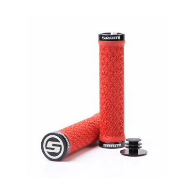 SRAM Locking Grips w/ 2 Clamps & End Plugs Red