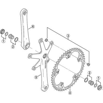 Shimano Dura-Ace Track FC-7700 crank arm bolt and washer black